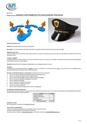 MANDO INTERMEDIO EN SEGURIDAD PRIVADA