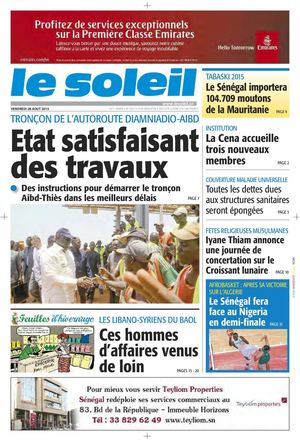 Edition Du 28 Aout 2015