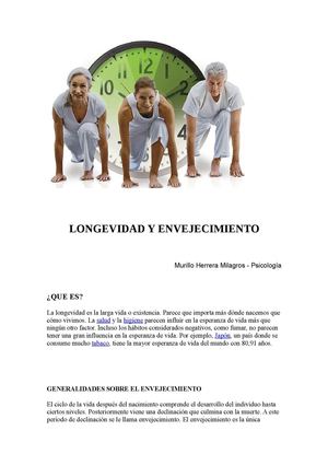 Longevidad Y Envejecimiento