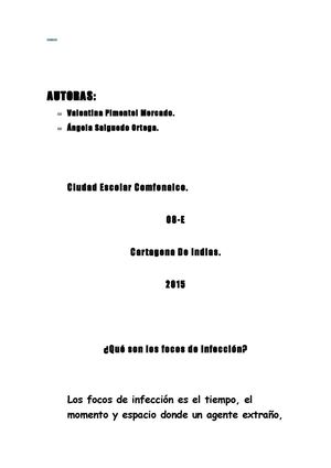 FOCOS DE INFECCIÓN E INSALUBRIDAD