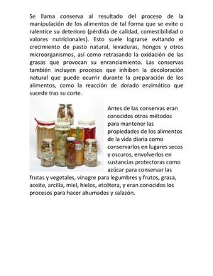 Conservacion De Alimentos.