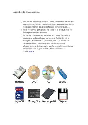 Los Medios De Almacenamiento