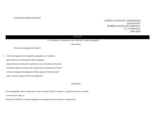 Dosificacion De Geografia Secundaria