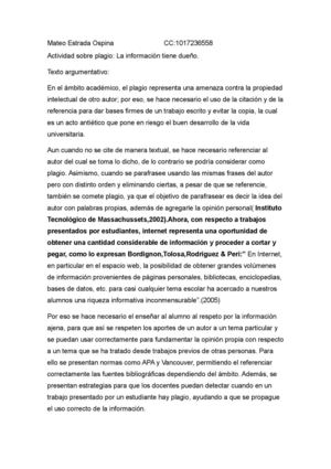 Texto Argumentativo Plagio