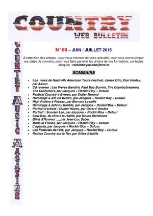 COUNTRY WEB BULLETIN JUIN - JUILLET - AOÛT
