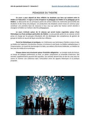 Pédagogie Du Théâtre