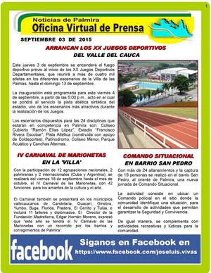 Arrancan los XX Juegos Deportivos Departamentales en Palmira