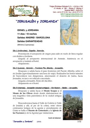Viaje a Jerusalen y Jordania