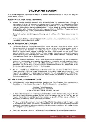 Middlesex FA E-Handbook Chapter 12: Disciplinary Section