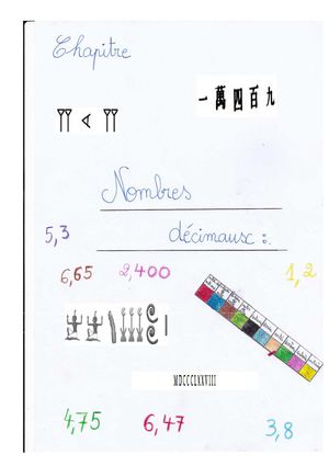 Cours de mathématiques  6ème 2020