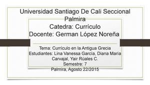 CURRÍCULO EN LA ANTIGUA GRECIA