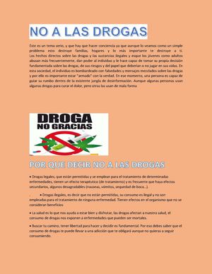 No A Las Drogas