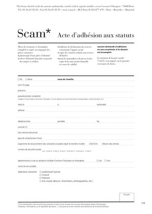 Acte Adhesion SCAM