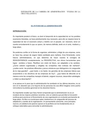 FUTURO DE LA ADMINISTRACION
