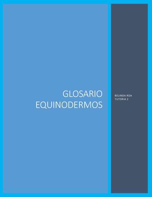 Glosario Equinodermos