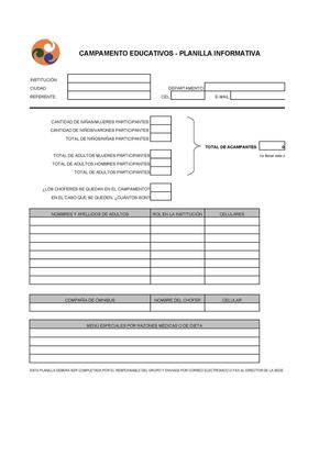 Planilla Informativa De Grupo