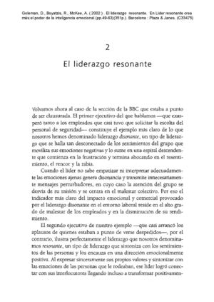 2002 Goleman Boyatzis Lider Resonante Capitulo 2 Pp49 63