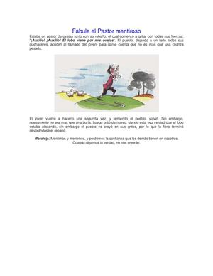 Fabula El Pastor Mentiroso