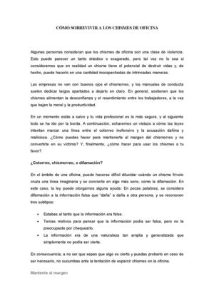 Cómo Sobrevivir A Los Chismes De Oficina