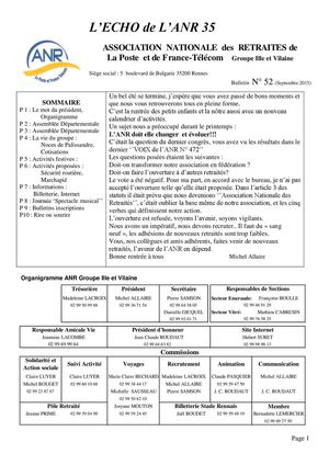 L'ECHO de l'ANR 35 N° 52