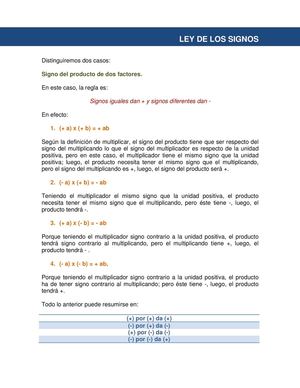 Ley De Los Signos, Exponentes Y Coeficientes