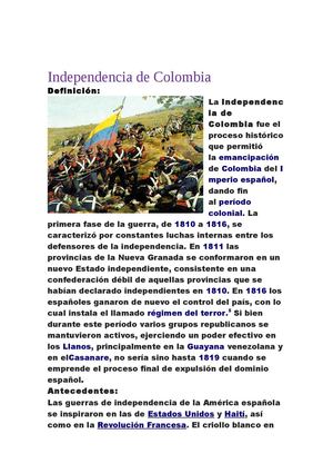 Independencia De Colombia
