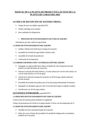 Manual Planta De lácteos Mauricio Vicuña Perez