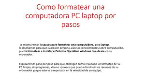 Como Formatear Una Computadora Pc Laptop Por Pasos