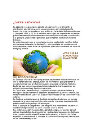 Que Es La Ecologia