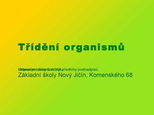 Třídění organismů