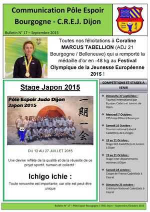 Communication PÔLE ESPOIR JUDO BOURGOGNE No17