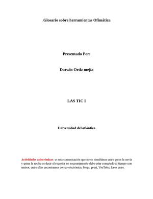 Glosario Sobre Herramientas Ofimática