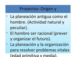 Origen De Los Proyectos