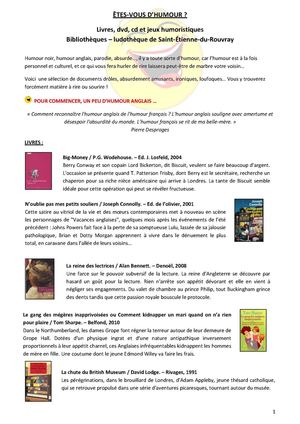 Bibliographie Humour