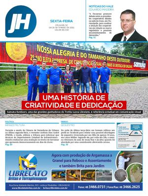 Edição do JH  de 04 de Setembro de 2015.