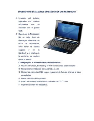 Algunas Sugerencias Para El Cuidado De Laptop
