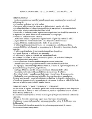 Manual De Usuario De Telefono Celular Huawei 13-03