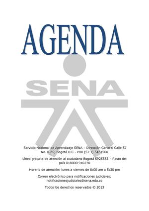Servicio Nacional De Aprendizaje Sena Agenda