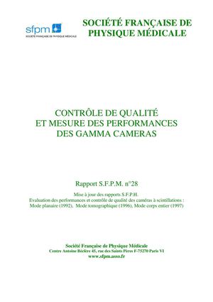 SFPM - 2012 - Rapport n°28 - CQ des Gamma Caméras