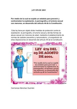 Ley 679 De 2001