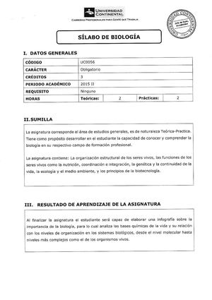 SILABO DE BIOLOGÍA Arequipa