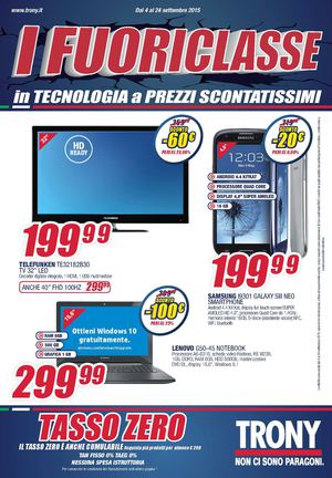 Volantino Trony dal 4 al 24 settembre 2015 G