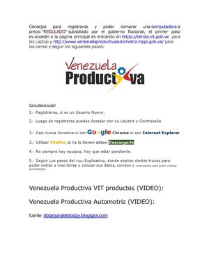 Venezuela Productiva en la actualidad