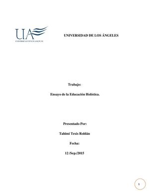 Ensayo De La Educacion Holistica