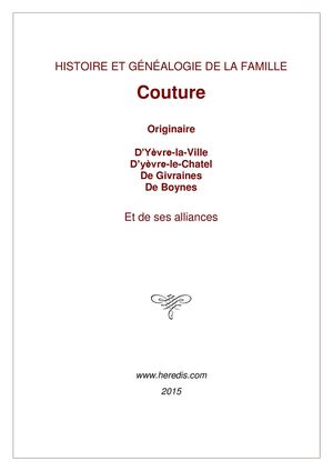 Monographie Couture de Yèvre-la-Ville et environs