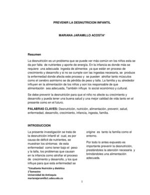 PREVENIR LA DESNUTRICIÓN INFANTIL