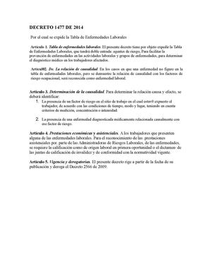 Decreto 1477 De 2014