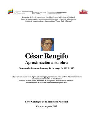 César Rengifo : aproximación a su obra. Centenario de su nacimiento, 14 de mayo de 1914 -2015