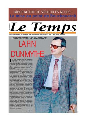 Le Temps d'Algérie Edition du Lundi 14 septembre 2015