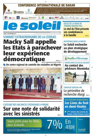 Edition Du 14 Septembre 2015